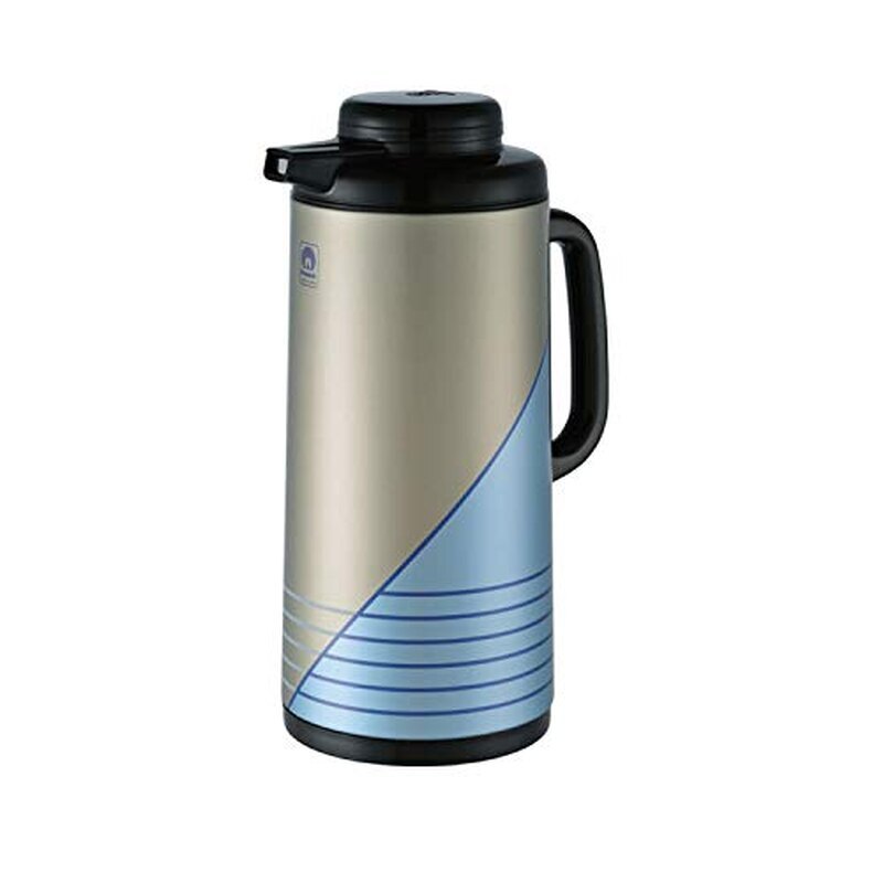 Peacock أبو طاووس Orihinal na Vacuum Flask Model 138 — Blue na may Beige Accent | 100% Gawa sa Japan | Asbestos-Free
