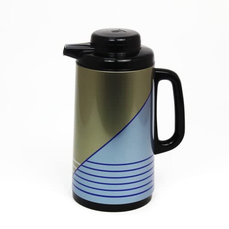 Peacock أبو طاووس Orihinal na Vacuum Flask Model 138 — Blue na may Beige Accent | 100% Gawa sa Japan | Asbestos-Free