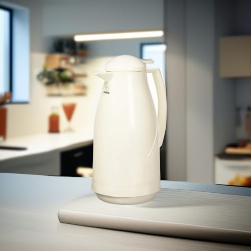 ZOJIRUSHI Euro Carafe AG-KB10WH 1.0L White | 4 Cup Thermal Carafe with High-Impact Corrosion-Free Body | Heat Retention up to 24 Hours | Easy Pour Vacuum Flask for Tea, Coffee & Hot Water