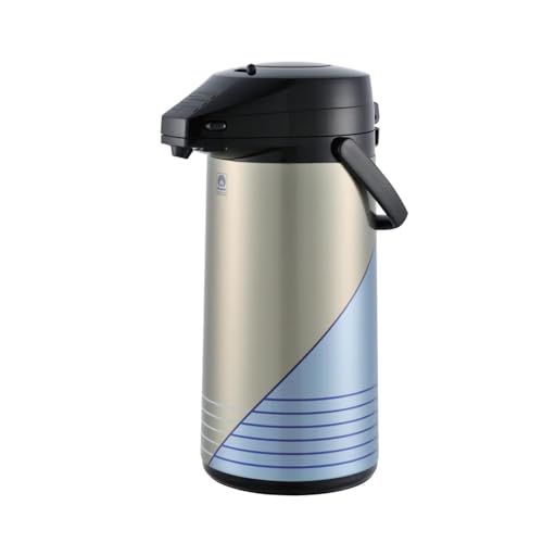 Original Japan Vacuum Airpot Pump Flask | Stainless Steel Hot & Cold Thermos with Easy Push Pump | Tea, Coffee, Karak & Hot Water | Majlis, Home & Office